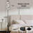  68.5" Standing Floor Lamp Seamless zebra skin black white abstract wild animal tiger elements Dimmable Metal Pole Lamp with Linen Lampshade LED Bulb Included