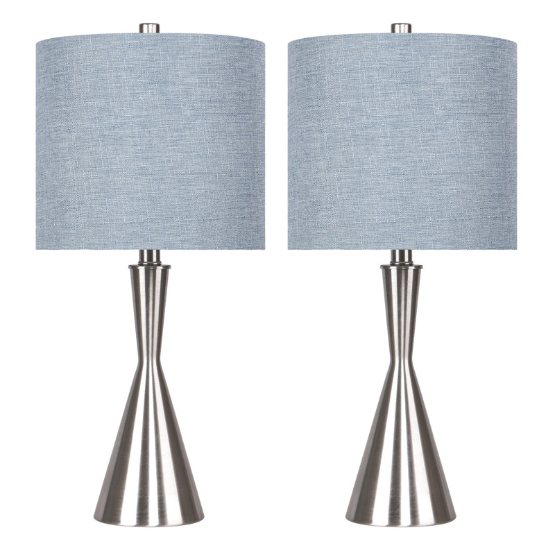Ogilvie Metal Table Lamp, Brushed Nickel, Textured Gray