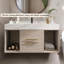 Meuble-lavabo flottant de 40 po avec lavabo, meuble-lavabo mural en bois massif avec tiroirs et armoires de rangement, lavabo en céramique intégré inclus.-738009074