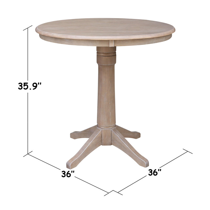 Ensemble de salle à manger 3 pièces en bois massif Celleste, H 35,9 po x L 36 po x l 36 po