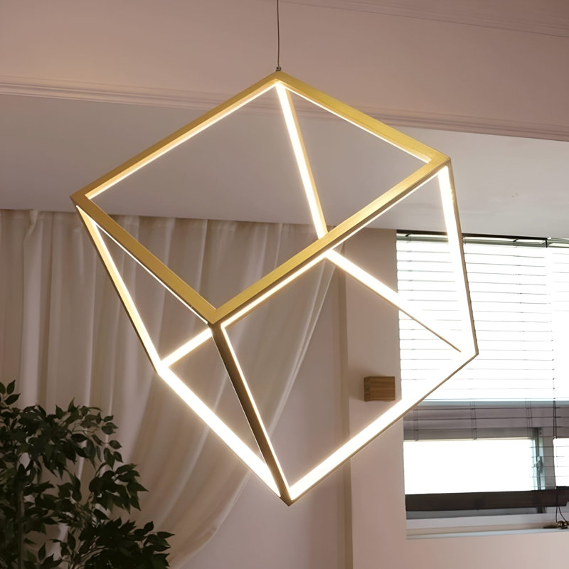 Luminaire suspendu carré à DEL 12 "Kazimieras, Or