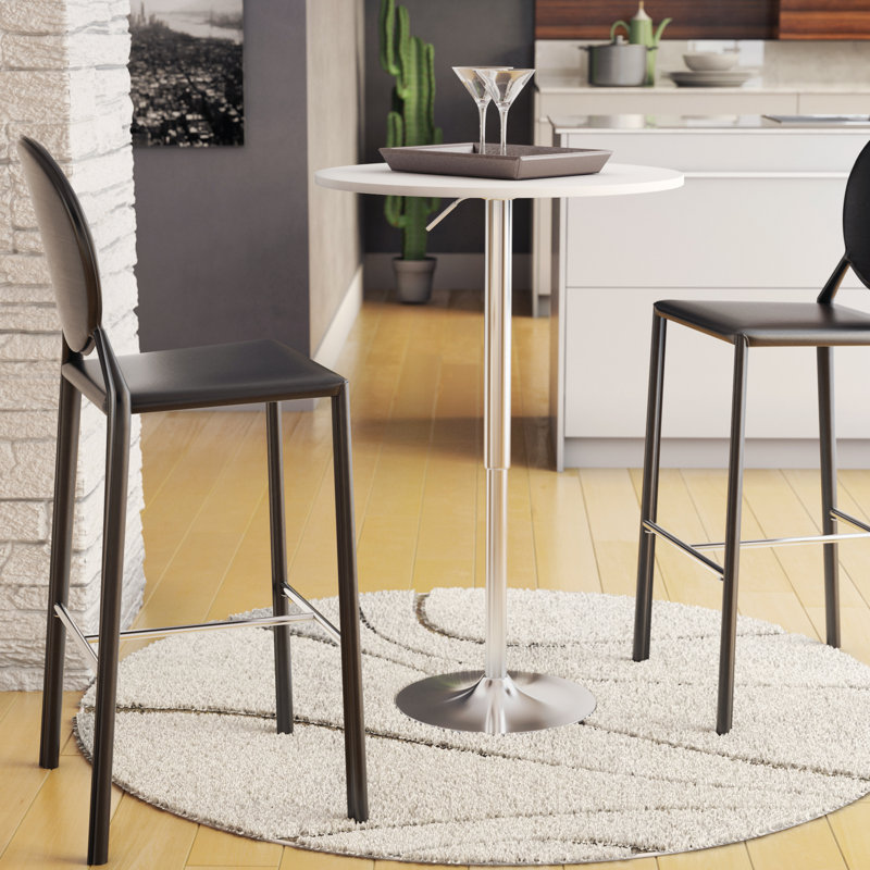 Round Metal Base Dining Table, White