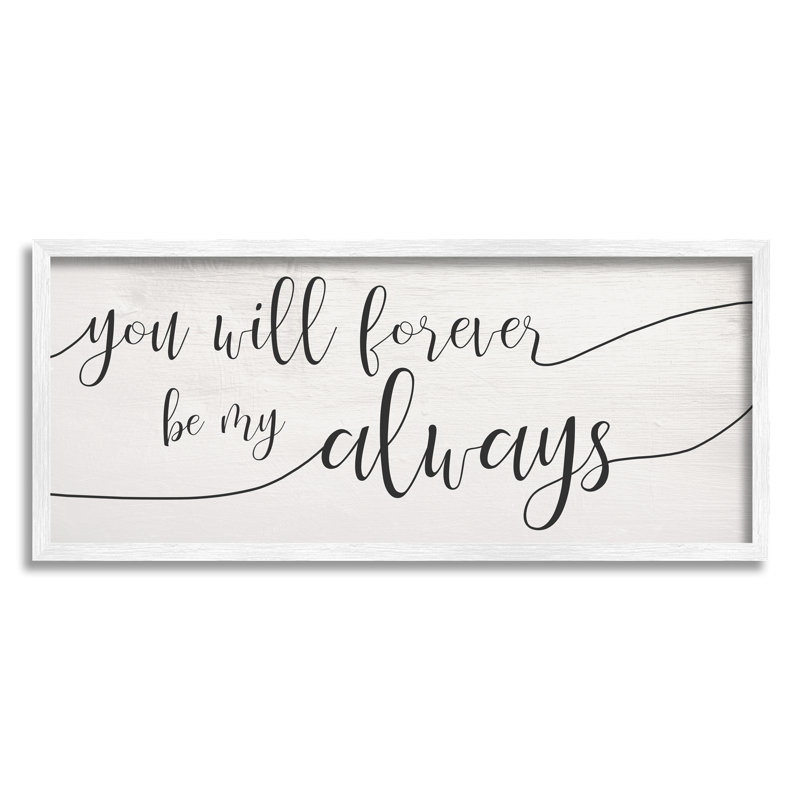 «Forever Be My Always Romantic», Giclée encadrée blanc bord de mer, H 13 po x l 30 po
