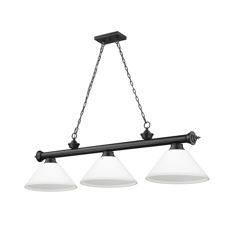 Annaleisa 3 - Light Pool Table Lights Pendant, Matte Opal
