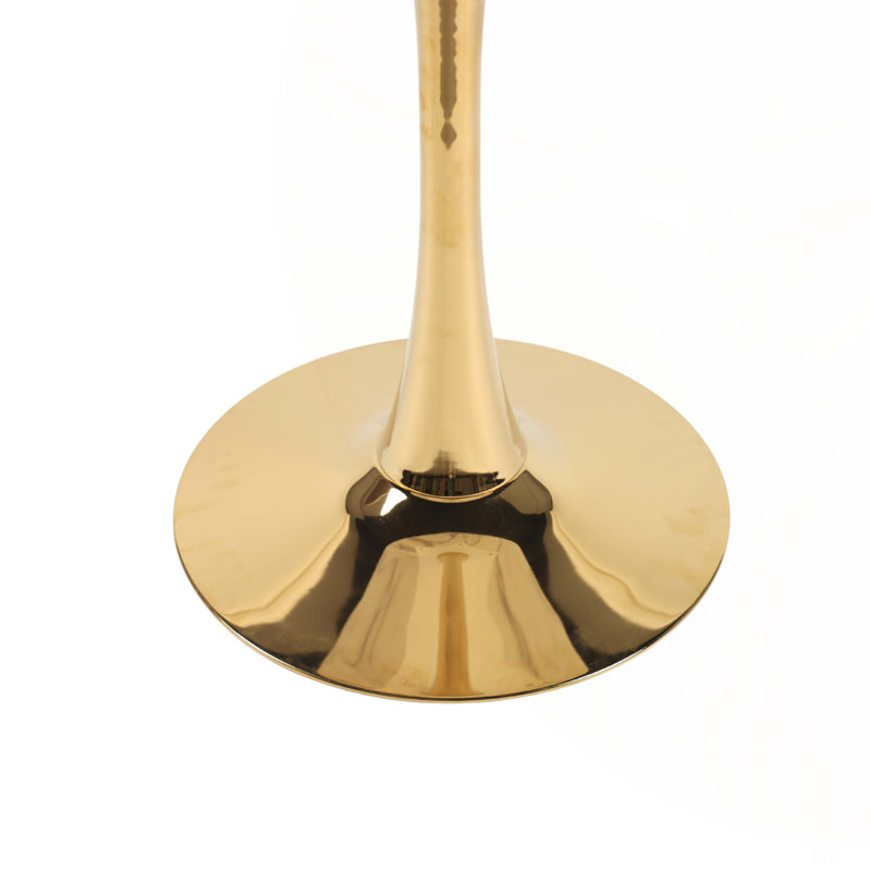 Table Tulipe de 60 cm (23,62 po) de style milieu du siècle, pour 2 à 4 personnes, avec plateau rond en MDF, table à manger sur pied, table d'appoint ou table basse.