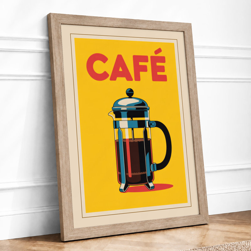 Café Press Retro - Framed Print, Oak, A3 - 42.0 x 29.7 cm