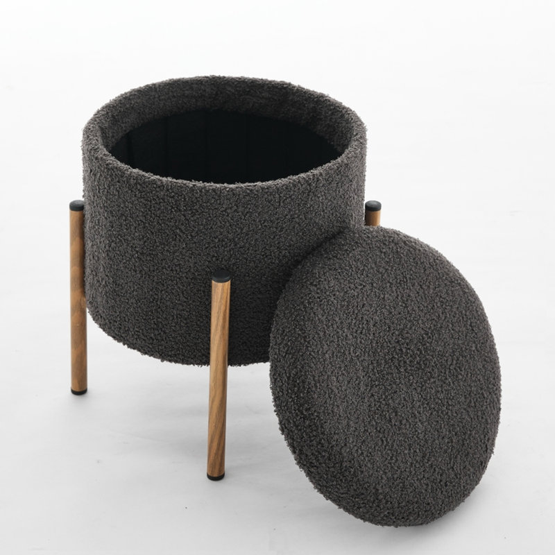 En gris, la finition grain de bois ajoute du style - cadre de rangement polyvalent pour un usage domestique