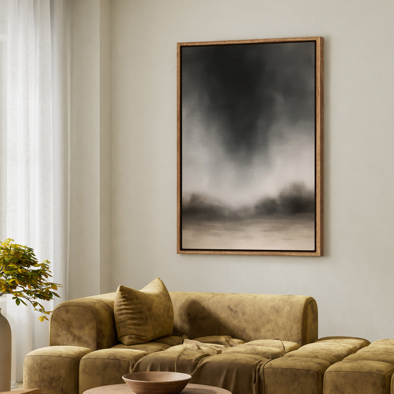 Art mural encadré, impression de paysage abstrait pour chambre à coucher - 16 po x 24 po, H 24 po x l 16 po, Naturel