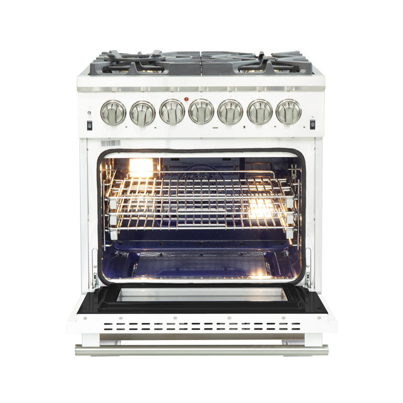 Capriasca - Titanium Professional 30" 4.32 cu. ft. Freestanding Dual Fuel Range with Nightlight, White