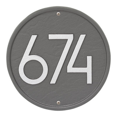 Round Modern Personalized 1-Line Wall Address Plaque