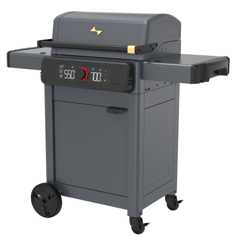 Current Model G Dual Zone Full-Size Electric Grill With Cabinet - Dark Grey