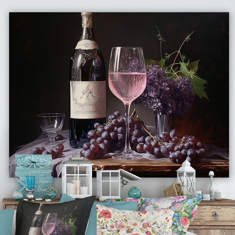 Lambrusco lustre sur toile, H 34 po x l 44 po x P 1,5 po, Toile tendue