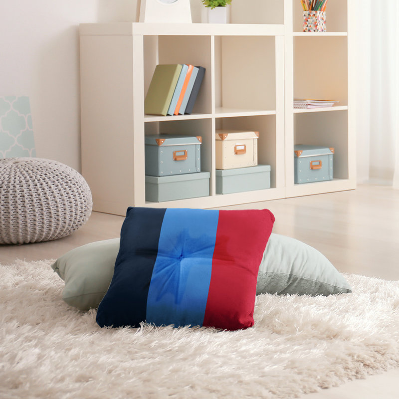  Coussin de sol touffeté, 26 po x 26 po, Mi-bleu
