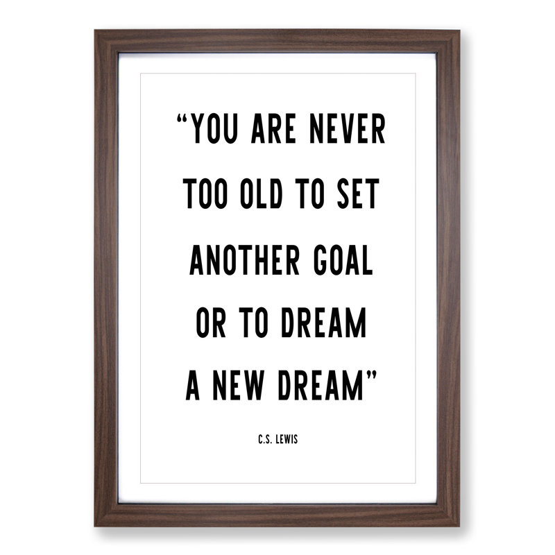 Dream a New Dream - Picture Frame Typography, 65cm H x 48cm W x 2cm D, Walnut