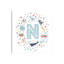 Lettre illustrée N bleue - impression-52820457-52820455-52820454