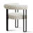 47"–85" Extendable Oval Black Pedestal Dining Table With Bouclé Upholstered Chairs-214307644