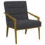 Fauteuil d'appoint rembourré en métal foncé