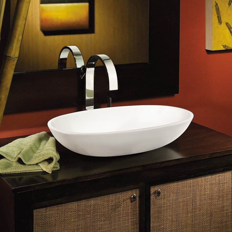 MTI Alissa 21.5" Vessel Bathroom Sink, Matte White