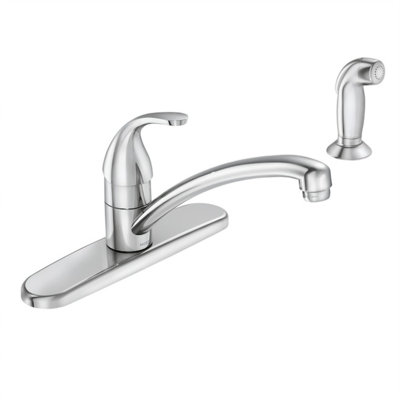 Moen Adler Single Handle Deck-mount Kitchen Faucet with Sprayer ( Deck Plate Included ) ( Side Sprayer Included )