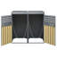 Wetherly Outdoor Trash Can Storage Box with 2 Lockable Doors, Ventilation & Top Planter,Wood Grain and Grey