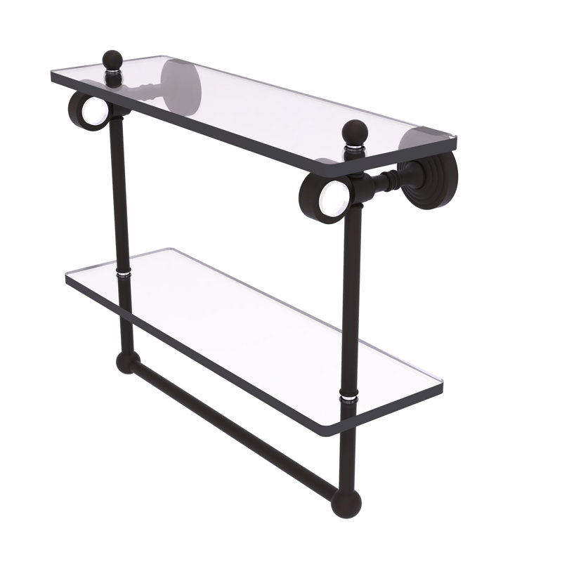 Étagère à 2 niveaux Jarrell, H 13 po x l 16 po x p 5,12 po, Bronze huilé