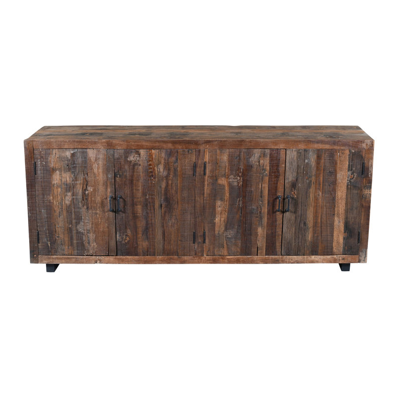 Buffet en bois avec 4 portes, H 33 po x L 79 po x l 18 po