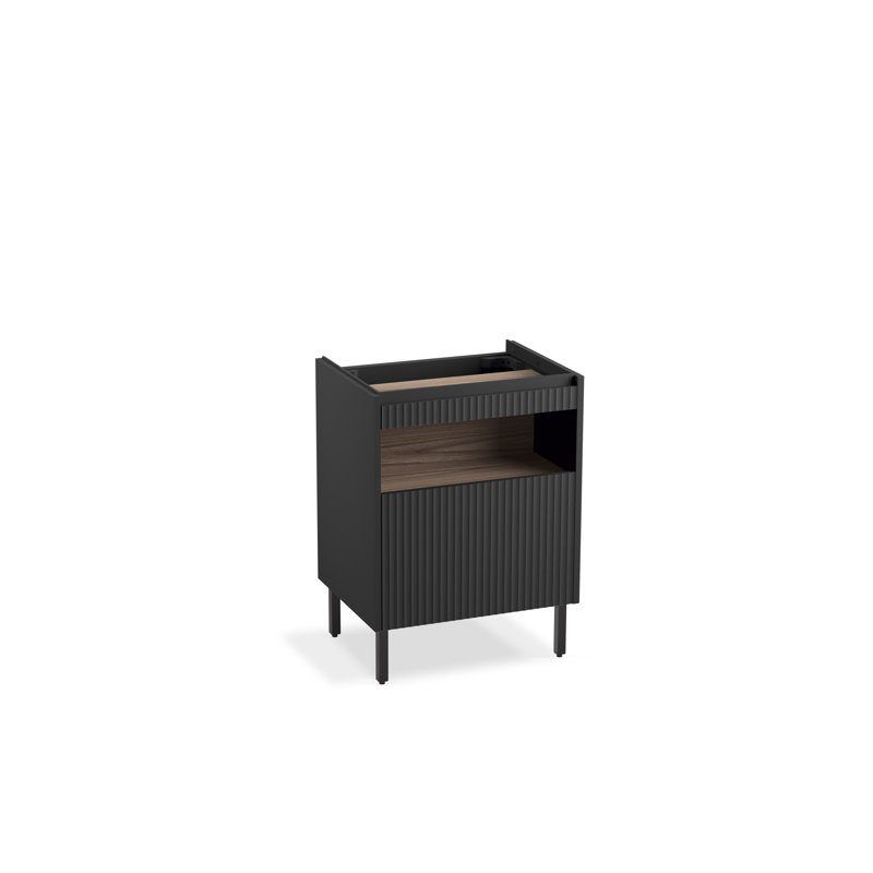Spacity 22-3/4 In. Wall-Hung Bathroom Vanity Cabinet, Dark Steel