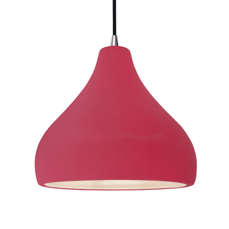 Luminaire suspendu à 1 lumière Meydan, Cerise / noir nickel, H 9,5 po x l 13,5 po x P 13,5 po, DEL (intégrée)