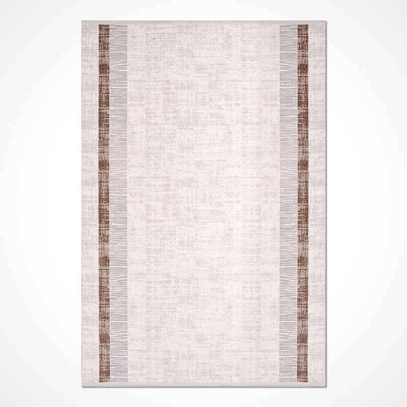 Tapis beige moderne lavable à la machine, Rectangle 2 pi 8 po x 5 pi