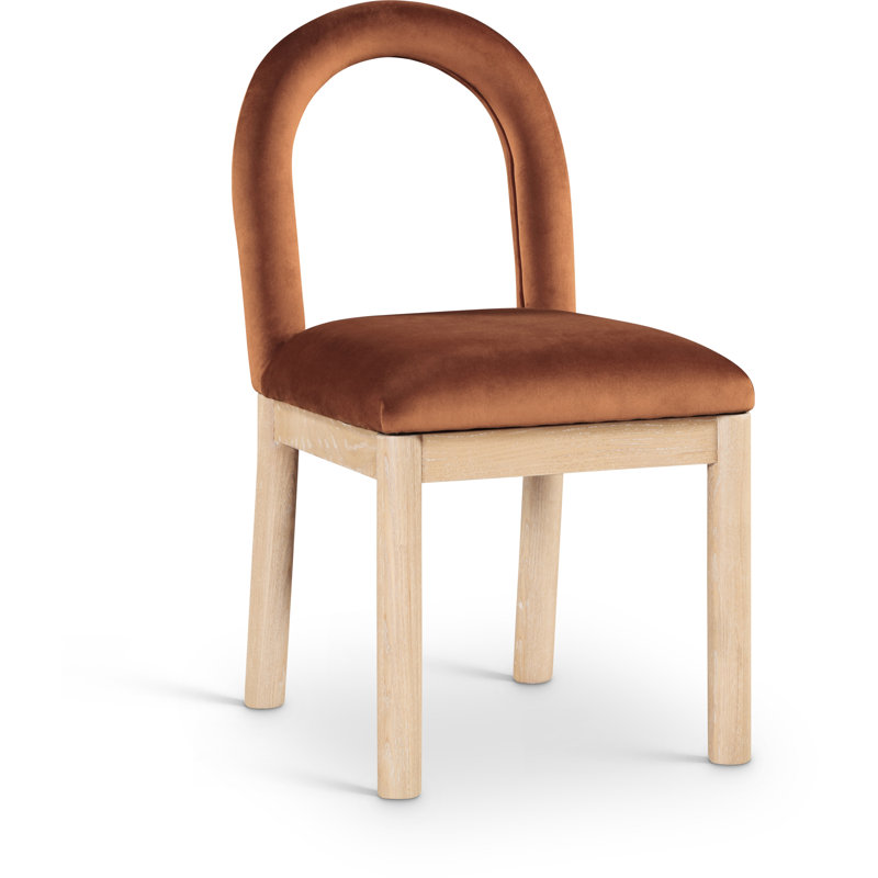 Chaise Macleod, Velours cognac, Naturel