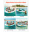 Quai flottant gonflable, plateforme de quai gonflable ronde 10 x 8 pi, tapis gonflable antidérapant avec sac de transport portable et échelle détachable, plate-forme flottante pour la piscine
