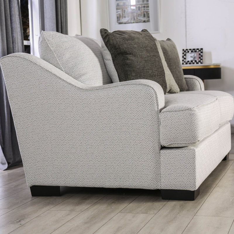 Canapé Anayi, 100 % polyester étain, H 40 po x l 96 po x P 44 po