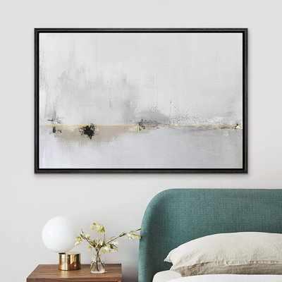 «Industrial Grunge Pastel Collage Abstract Shapes», peinture sur toile à cadre flottant