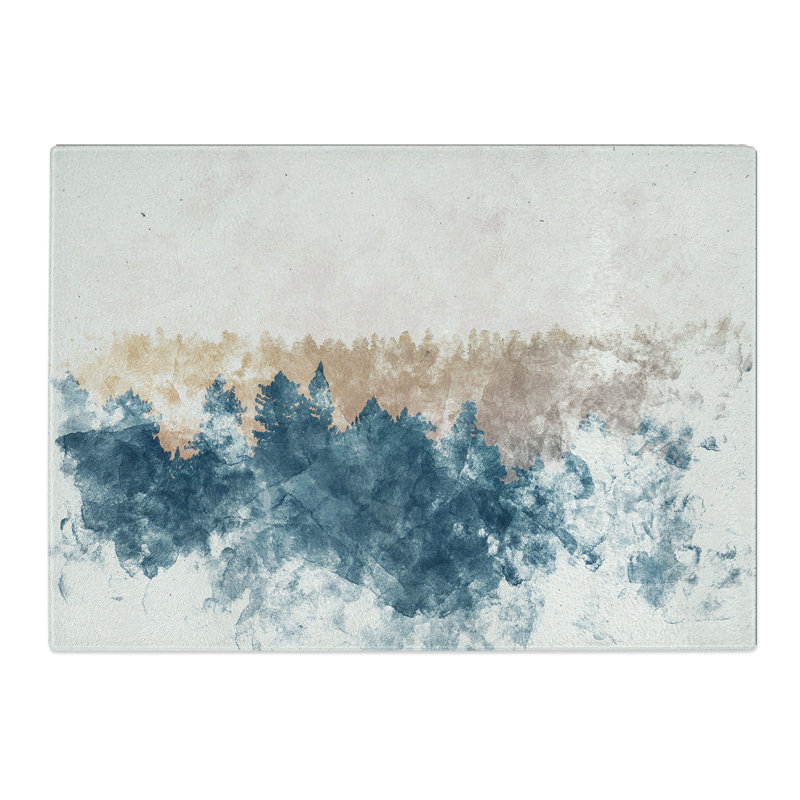Tempered Glass the Forest at Sunset Chopping Board, 20 cm x 28.5 cm