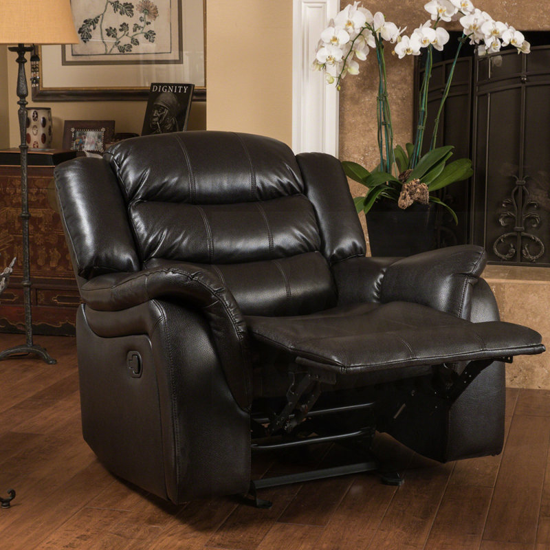 Classic Design Recliner, Black Berry PU Upholstery Recliner