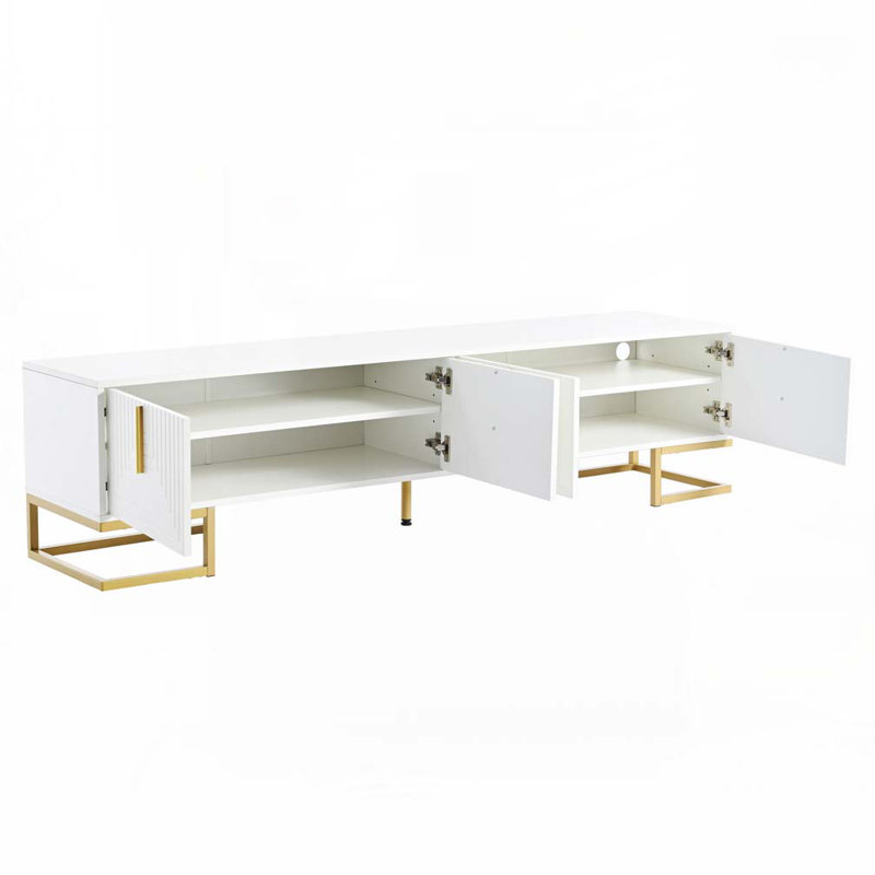 Console média 70,83 ", Blanc / Doré