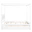 Lit à baldaquin de taille avec lit gigogne et auvent de lit double en bois de pin, décor polyvalent, bois massif, blanc