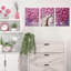 Pink Bedroom Decor for Teen,Tree Canvas Wall Decor for Bedroom,Home Office Decor 12 x 16 Inch x 3 Pieces