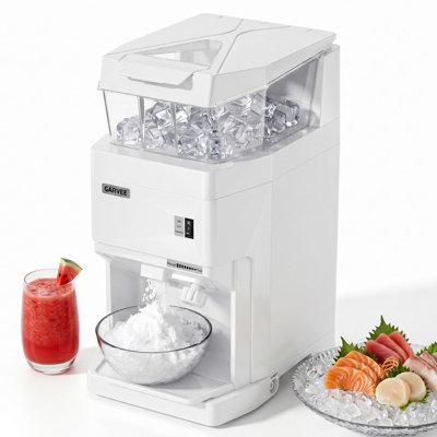 Commercial Shaved Crusher Ice Machine, 950LB/H Snow Cone Machine with 14L Storage Box, Ice Texture Control, 480W 500RPM Electric Snow Cone Maker for Home, Bars, Cafes, Parties, White