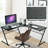 Bourdon Modular L-Shaped Iron Writing Desk-983694523