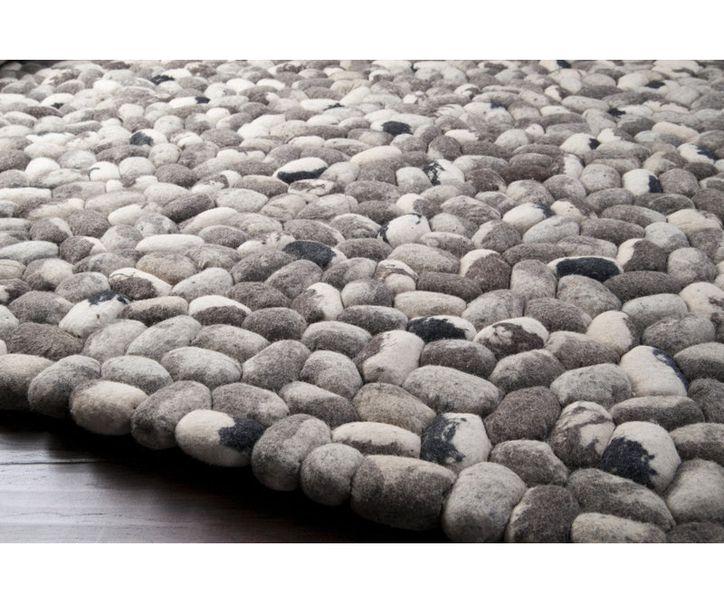 Summit Wool Geometric Area Rug in Gray, Rectangle 5' x 8'