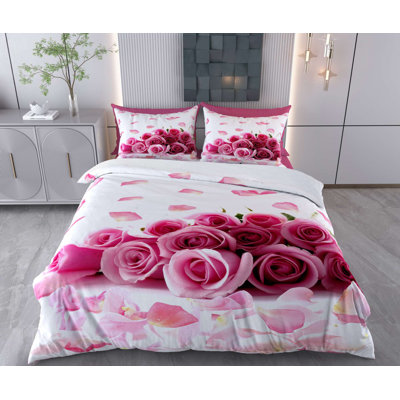 Ensemble de housse de couette simple Elegant, blanc et brun, 55,1 po x 78,7 po | 70% coton et 30% polyester, impression de pigments | Lavable à la machine, housse de couette et enveloppe à fermeture à boutons à 145 fils | pour les chambres à coucher modernes