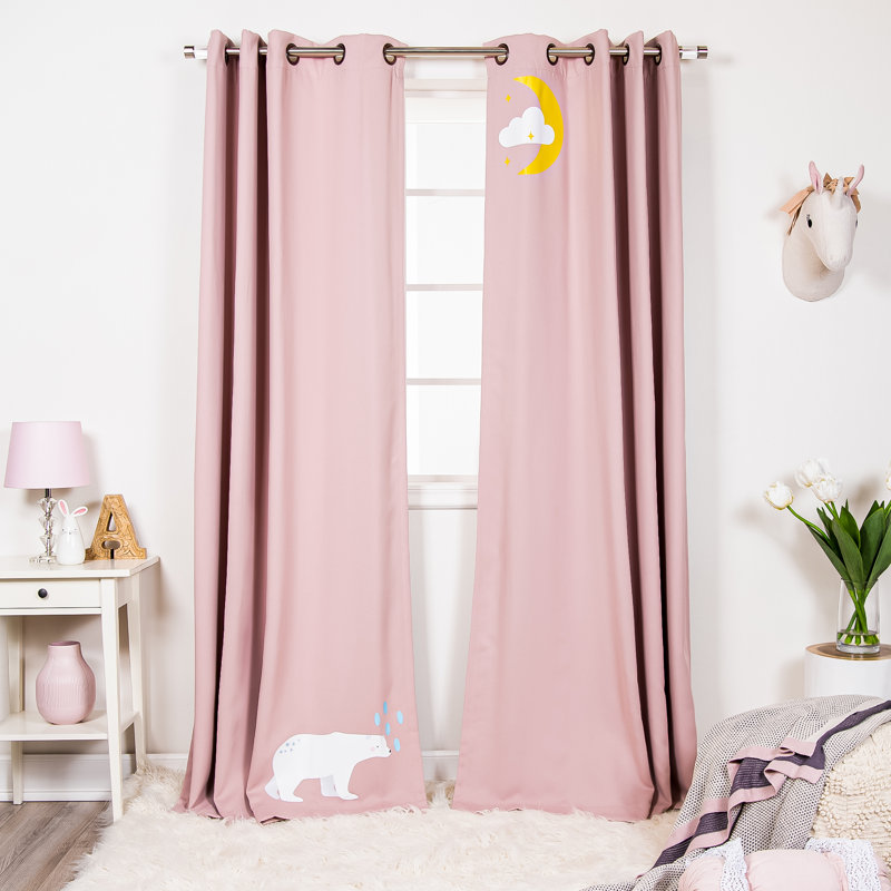 Milesburg Room Darkening Curtain Panel Pair, Pink