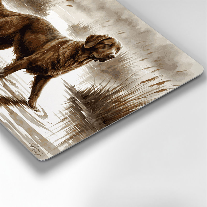 Chiens, art mural gris Chesapeake Bay Retriever, H 12 po x l 18 po