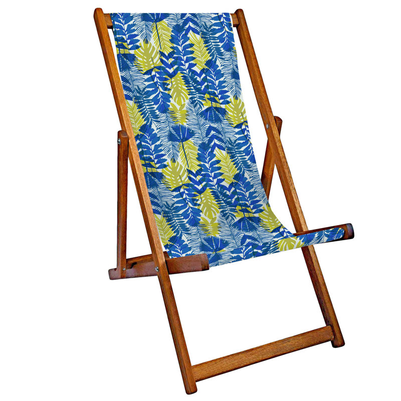 Menlow Folding Deck Chair, Blue/Yellow