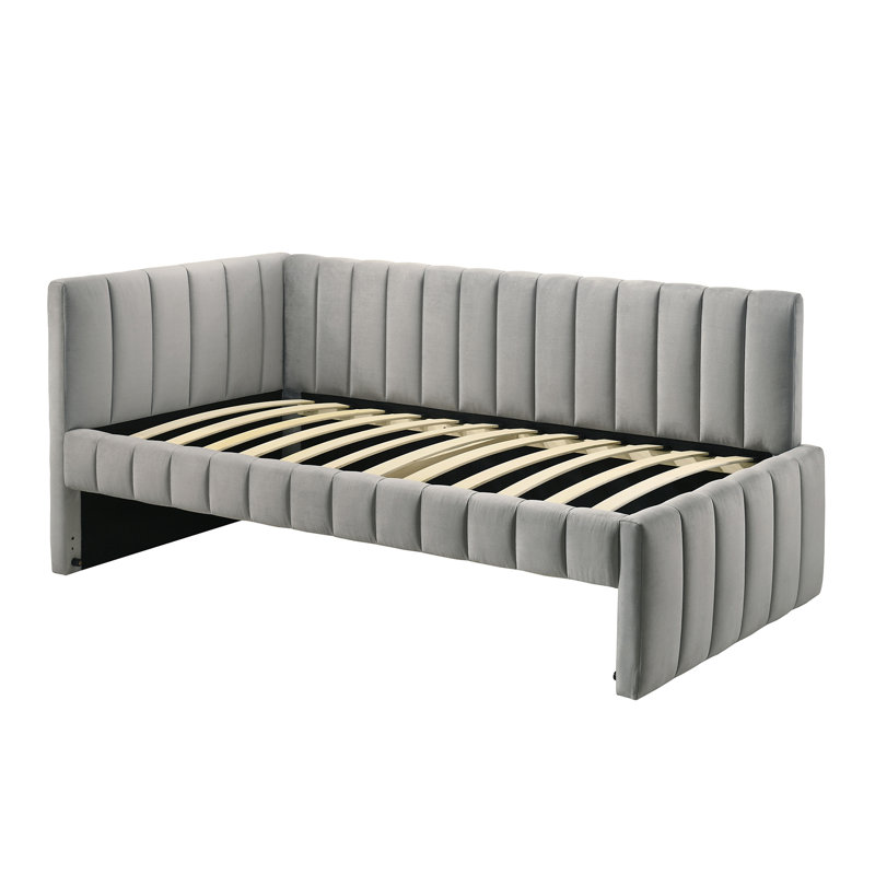 Lit de jour simple avec couchette Darragh, Gris clair