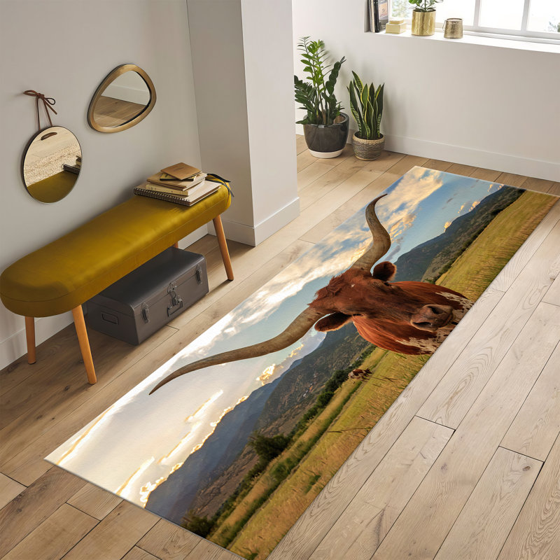 Non Woven Soft Type Printed Rug with Delicate Floral Design Perfect for Enhancing Any Interior Home Decor Style