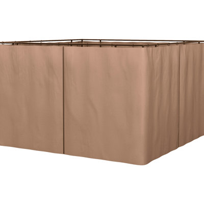 Paroi de pavillon brun 10 'X Avec panneaux, crochets et. Pour et Cabanas. Offre de l'intimité et des blocs. Rideaux à fermeture à glissière avec sangles. Simple à assembler. Convient à tous les abris de jardin. 4 pièces fournies.