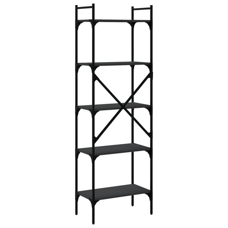 Gullickson 56 cm W Steel Etagere Bookcase, 174cm H x 56cm W  x 31.5cm D, Black