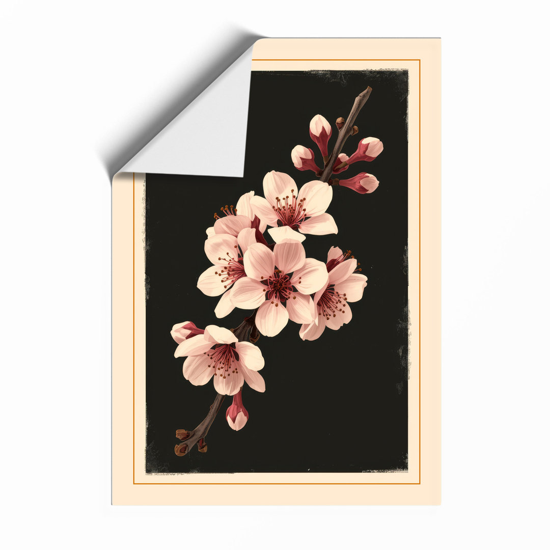 Moonlit Cherry Blossom Botanical - Framed Print